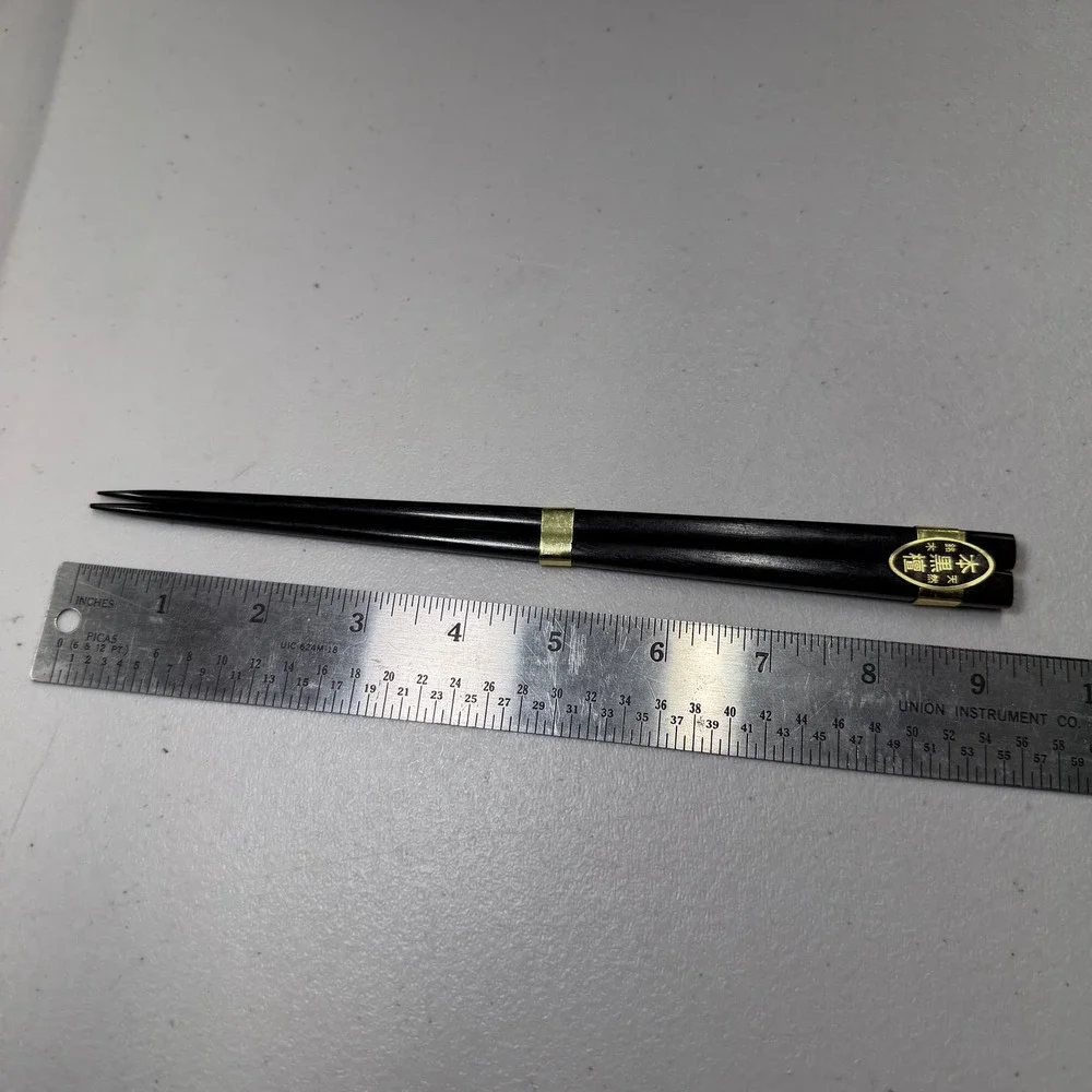 Japanese Style Black Chopsticks with Gold Accents Traditional Dining Utensils 9